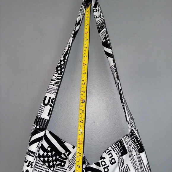 EUC Vintage Handmade Newspaper Print Shift Dress & Messenger Bag Size XL - Picture 9 of 14